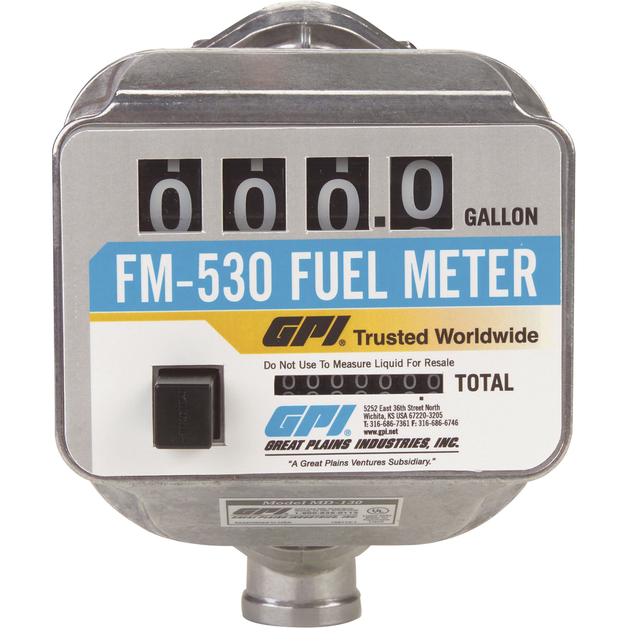 GPI Mechanical Flow Meter — 3/4in. Inlet, Model FM530G6N Northern Tool